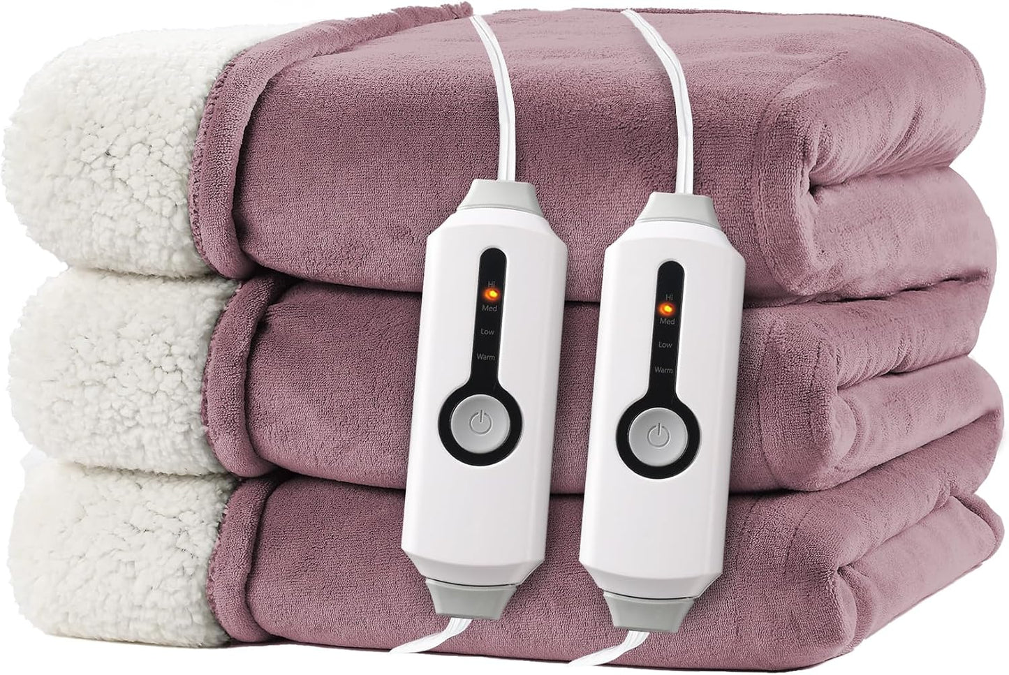 Electric Heated Blanket Full Size 72"x84" – Light Gray | ETL for Safe Overnight, 4 Heat Settings & 10H Auto Off, Dual-Sided Microplush Sherpa for Home Night, Machine washable