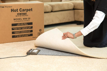 Hot Carpet Under Rug Instant Radiant Floor Heater Electric Mat Heated Area Rug Great for Yoga (720 Watt 92" x 76.5" Inches) Made in Seattle WA
