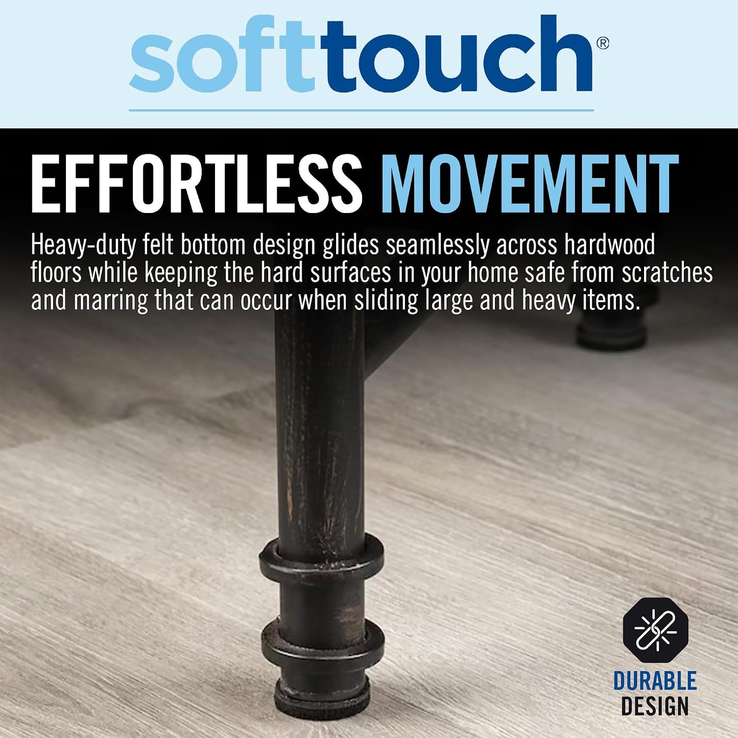 SoftTouch 1.5" Round Reusable Felt Furniture Sliders for Hard Surfaces, Noise-Reducing Adhesive Furniture Moving Pads for Beds, Sofas, Dressers, Set of 24, Beige