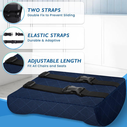 Lumbar Support Pillow for Office Chair, Back Support, Memory Foam, Grey | Improve Sitting Posture & Back Pain Relief. Lumbar Pillow Fits Office, Gaming & Car Chairs with Adjustable Dual Straps
