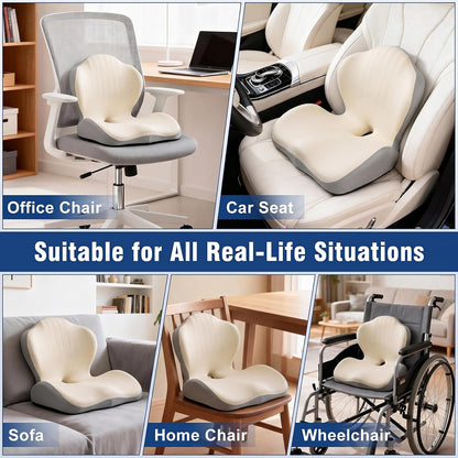 Car Seat Cushion Office Chair Cushion with Lumbar Support Pillow
