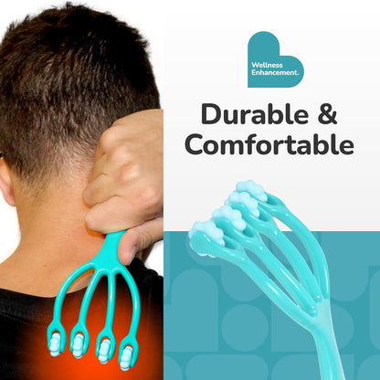 BioSwiss 2-Pack Handheld Full Body Massager, 4-Leg Pressure Point Tool for Back, Neck, and Shoulder, Includes 1 Large and 1 Small