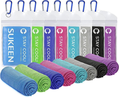 Sukeen Cooling Towels 6 Pack (40"x12"), Cooling Neck Wraps, Ice Towels, Microfiber Breathable Cooling Towel for Hot Weather, Sweat Towel for Gym, Sport, Running, Golf, Workout, Camping, Fitness