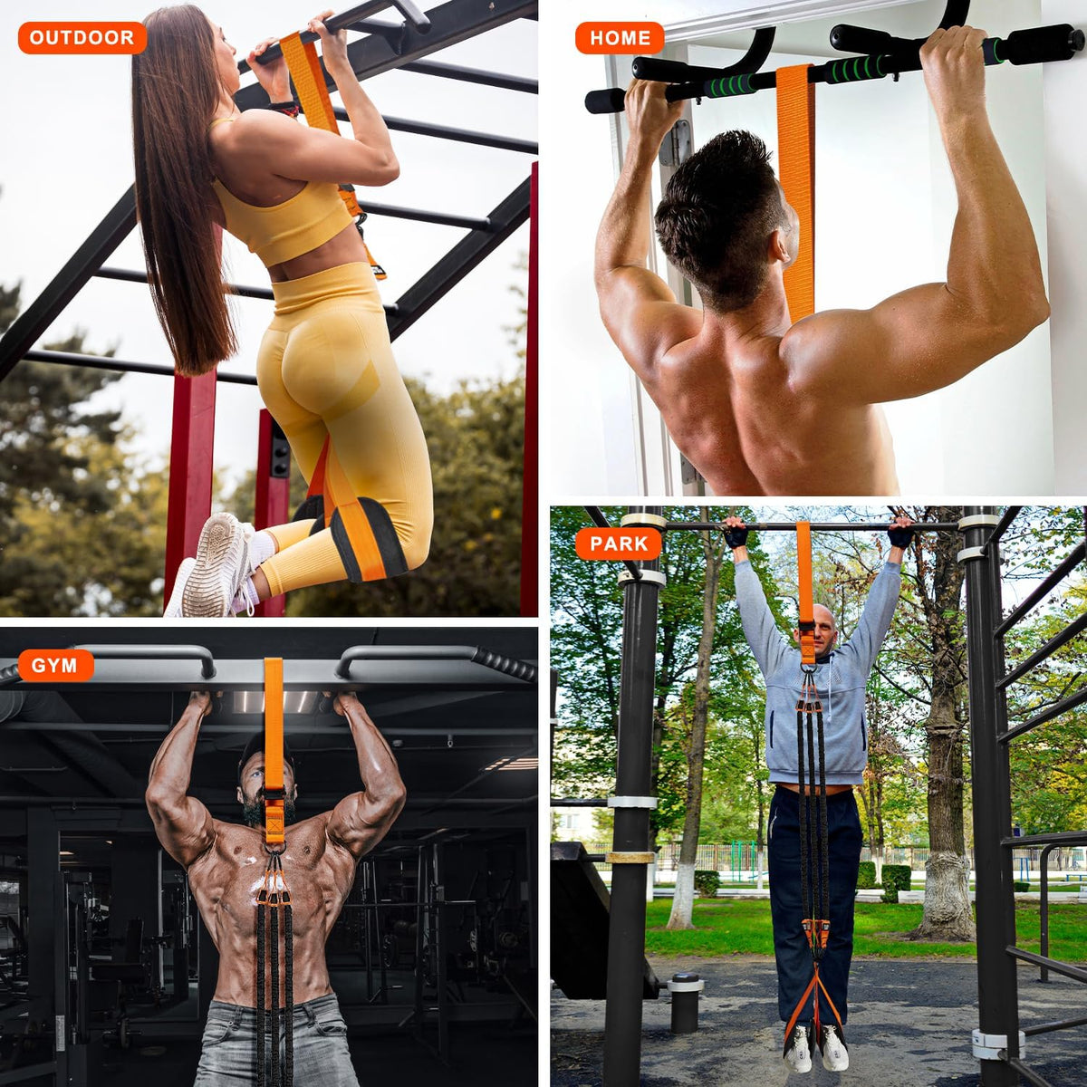 HPYGN Two Foots Pull Up Assistance Bands, Heavy Duty Resistance Band for Pull Up Bar, Adjustable Weight/Size with Fabric Feet/Knee Rest, Bands for Pull Up Assist for Strength Training, Pull Up