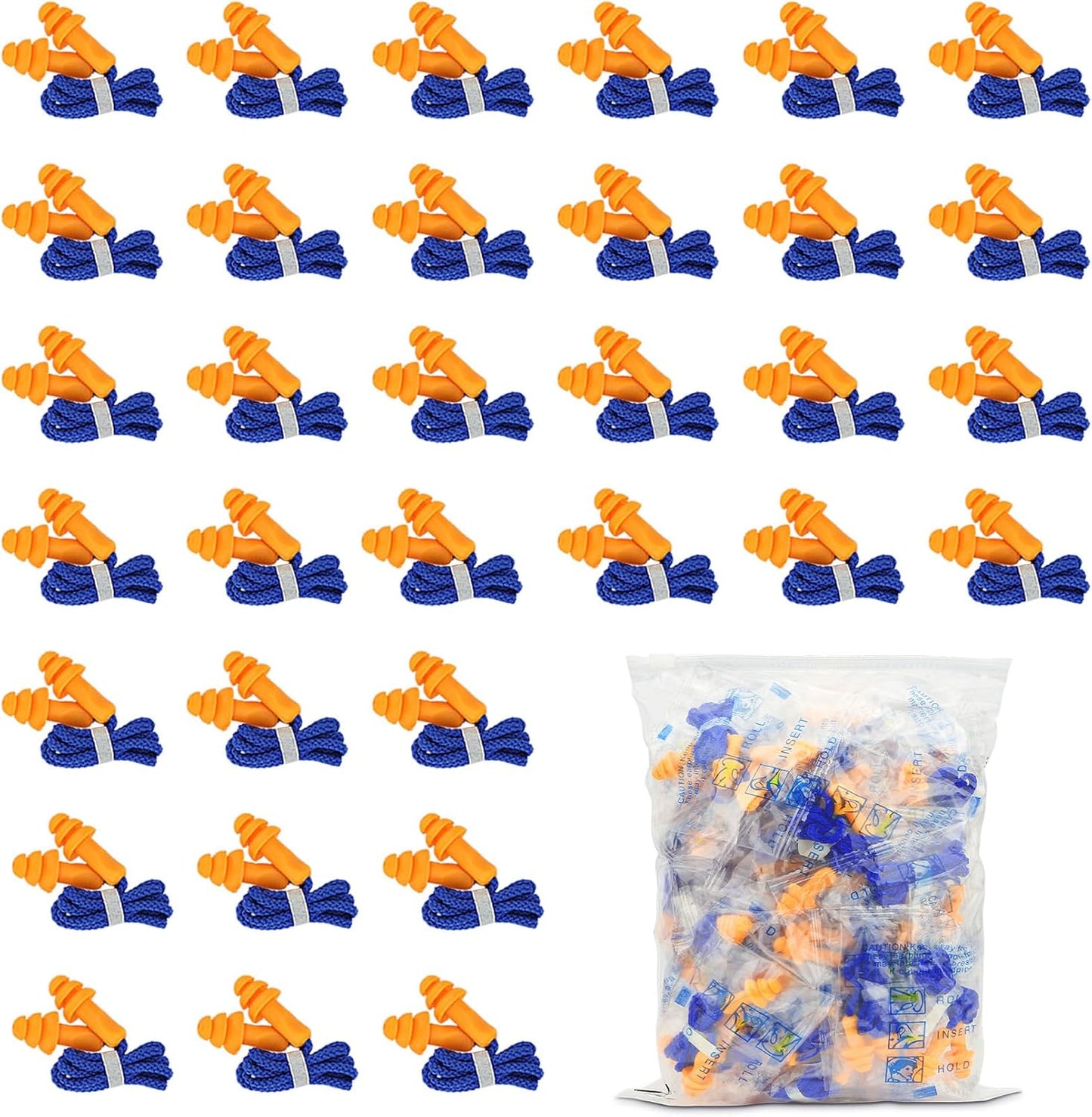 Ear Plugs for Shooting, Silicone Corded Ear Plugs for Noise Reduction, 10 Pairs with Case for Gun Range, Sleep, Swimming, Motorcycle
