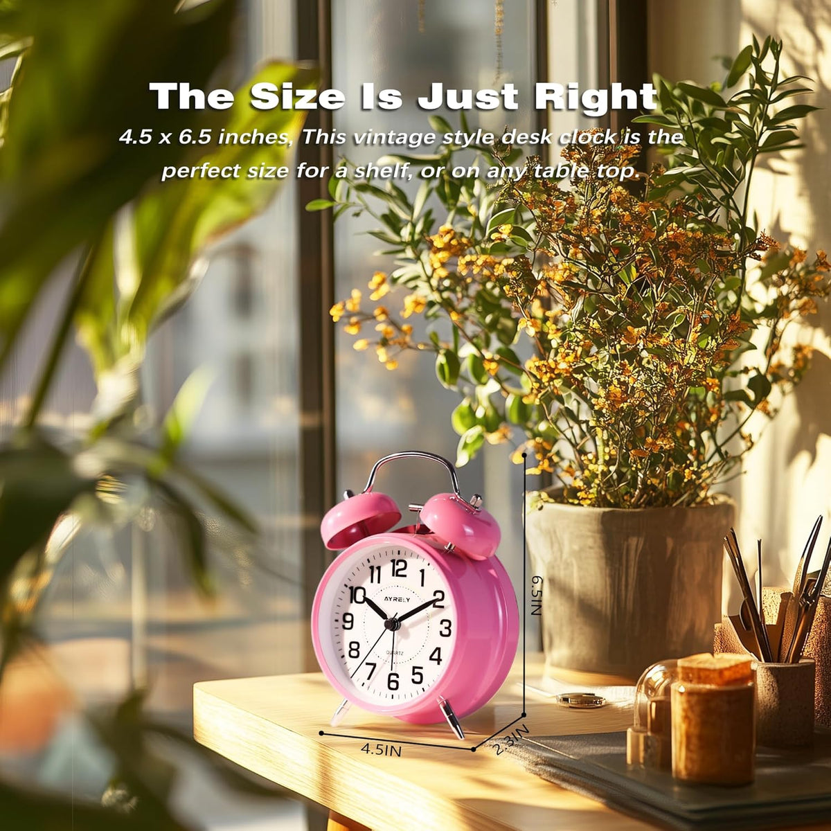 AYRELY® Super Loud Alarm Clock for Heavy Sleepers, 4.5 Inch Twin Bell Retro