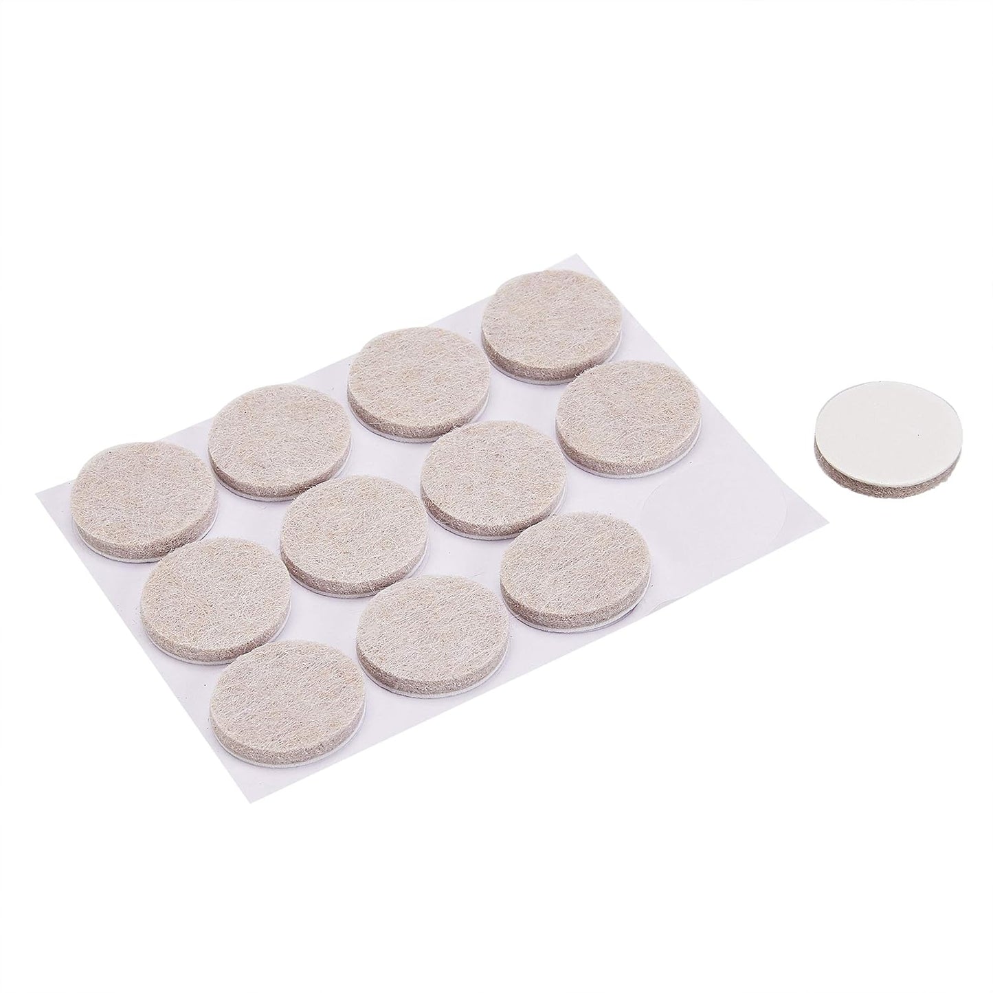 Amazon Basics Round Self Adhesive Felt Furniture Pads, Floor Protectors, Anti Scratch, 1 inch, 32 Count, Beige