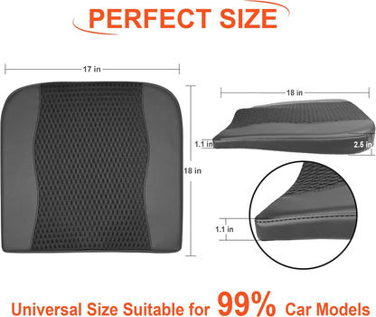 Lofty Aim Car Seat Cushion, Memory Foam Car Seat Cushions for Long Driving | Comfy Car Seat Pillow for Pain Relief, Driver Seat Cushion Adds Height, Butt Cushion for Car, Truck, Office Chair, Black