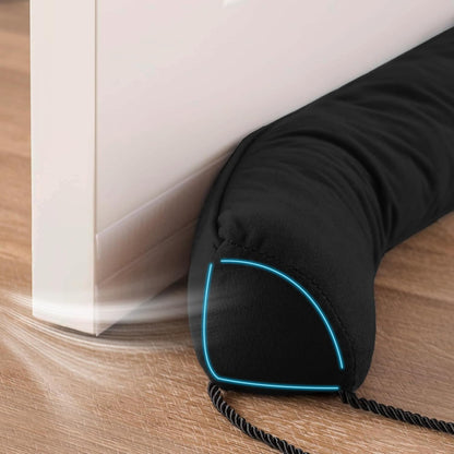 Door Draft Stopper with Removable Washable Cover, 38", Black | Weighted Gap Filler, Blocks Hot and Cold Air, All-Season Seal, Easy Install, Noise & Wind Blocker, Home Essentials