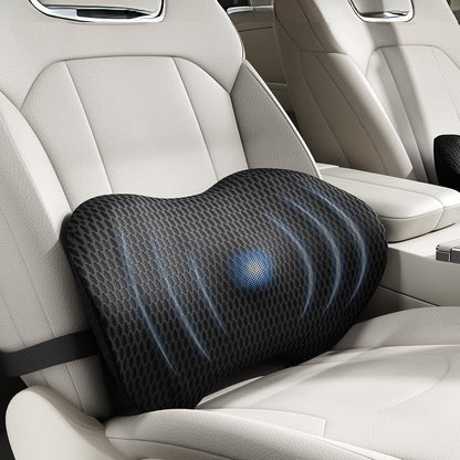 BYMECOST Lumbar Support Pillow for Car, Ergonomic Back Cushion | Memory Foam Lower Back Support Cushion with Strap for Driving, Lumbar Pillow for Pain Relief, for Office Chair, Long Sitting