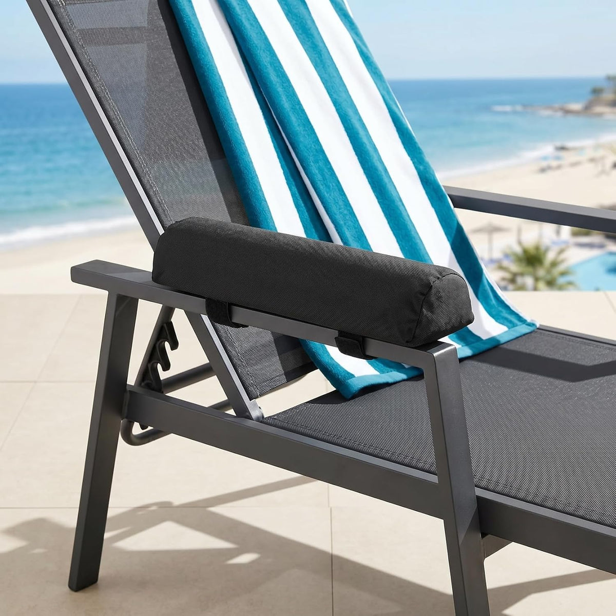SUPVOX Foldable Chair Armrest Pads Pair Soft Elbow Cushion Replacement for Outdoor Camping Beach Chairs and Balcony Seating Comfortable Armrest Support
