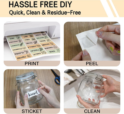 L LIKED 750 Dissolvable Food Stickers Custom 1" x 2-5/8" Inkjet 25 Sheets | Printable sheets for inkjet printers. Track shelf life & prep date. For kitchens, restaurants, food trucks, delis & fast food