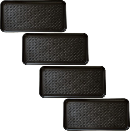 Stalwart 75-ST6012 All Weather Boot Tray-Water Resistant Plastic Utility Shoe Mat for Indoor and Outdoor Use in All Seasons (Black), Large