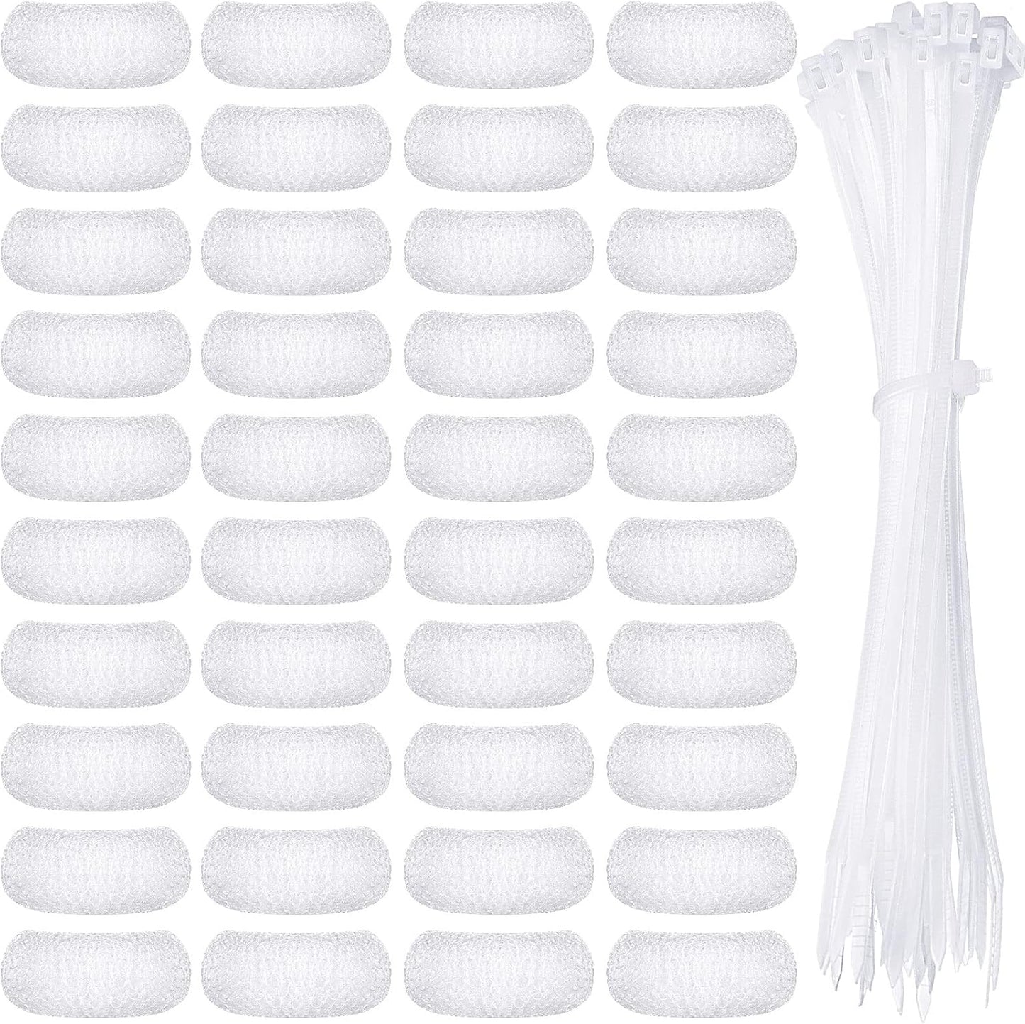 40 Pcs Nylon Washer Hose Lint Traps Washing Machine Mesh Filters | Washer Drain Hose, Fits Laundry Pipes, Helps Catch Lint, Includes 40 Zip Ties, Nylon Mesh Screen, Utility Sink Drain