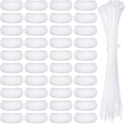 40 Pcs Nylon Washer Hose Lint Traps Washing Machine Mesh Filters | Washer Drain Hose, Fits Laundry Pipes, Helps Catch Lint, Includes 40 Zip Ties, Nylon Mesh Screen, Utility Sink Drain
