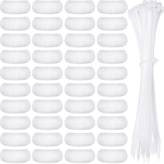 40 Pcs Nylon Washer Hose Lint Traps Washing Machine Mesh Filters | Washer Drain Hose, Fits Laundry Pipes, Helps Catch Lint, Includes 40 Zip Ties, Nylon Mesh Screen, Utility Sink Drain