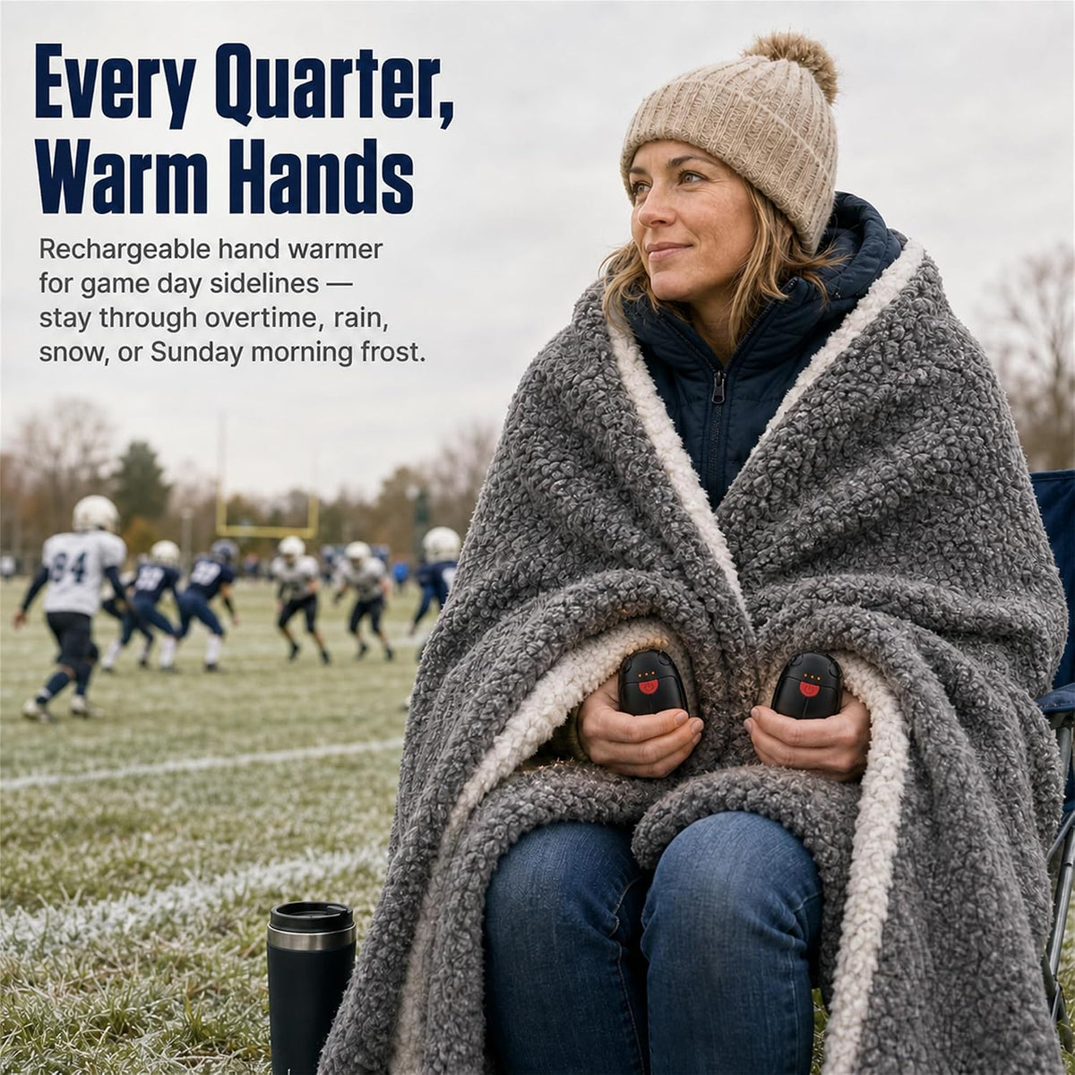 Hand Warmers Rechargeable, 2 Pack Portable Pocket Hand Warmers, 20Hrs Long Heating Double Warm Electric Handwarmers, Reusable Heater for Outdoors, Camping, Hunting, Golf, Fishing