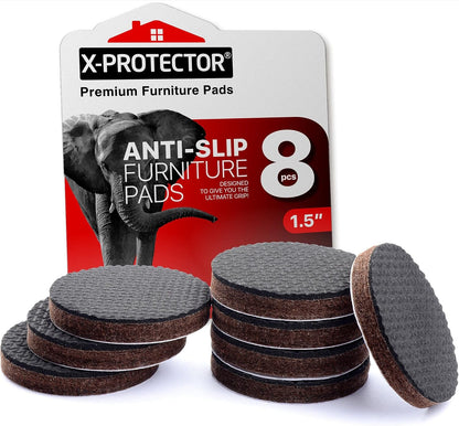 X-PROTECTOR Non Slip Furniture Pads – 12 Premium Furniture Grippers 3"! | Best Self Adhesive Rubber Feet Furniture Feet – Ideal Non Skid Furniture Pad Floor Protectors – Keep Furniture in Place!