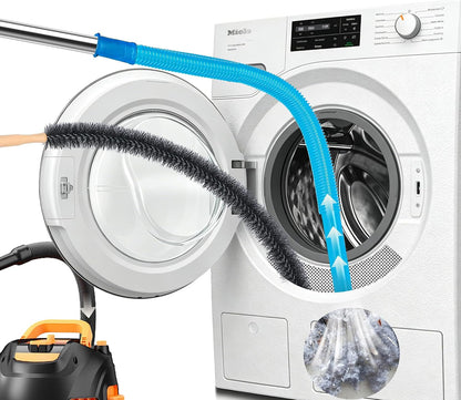 2 PCS Dryer Vent Cleaner Kit Compatible with Most Vacuum Cleaner | Dryer Lint Brush and Vacuum Hose Attachment with Universal Elastic Connector, Quickly Lint Remover