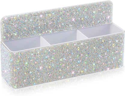MotiMind Purple Locker Accessories for Girls, Bling Magnetic Pen Holder for Refrigerator, Back to School Rhinestone Marker Holder for Locker, Sparkly Gift for Student (Medium,Rhinestone)