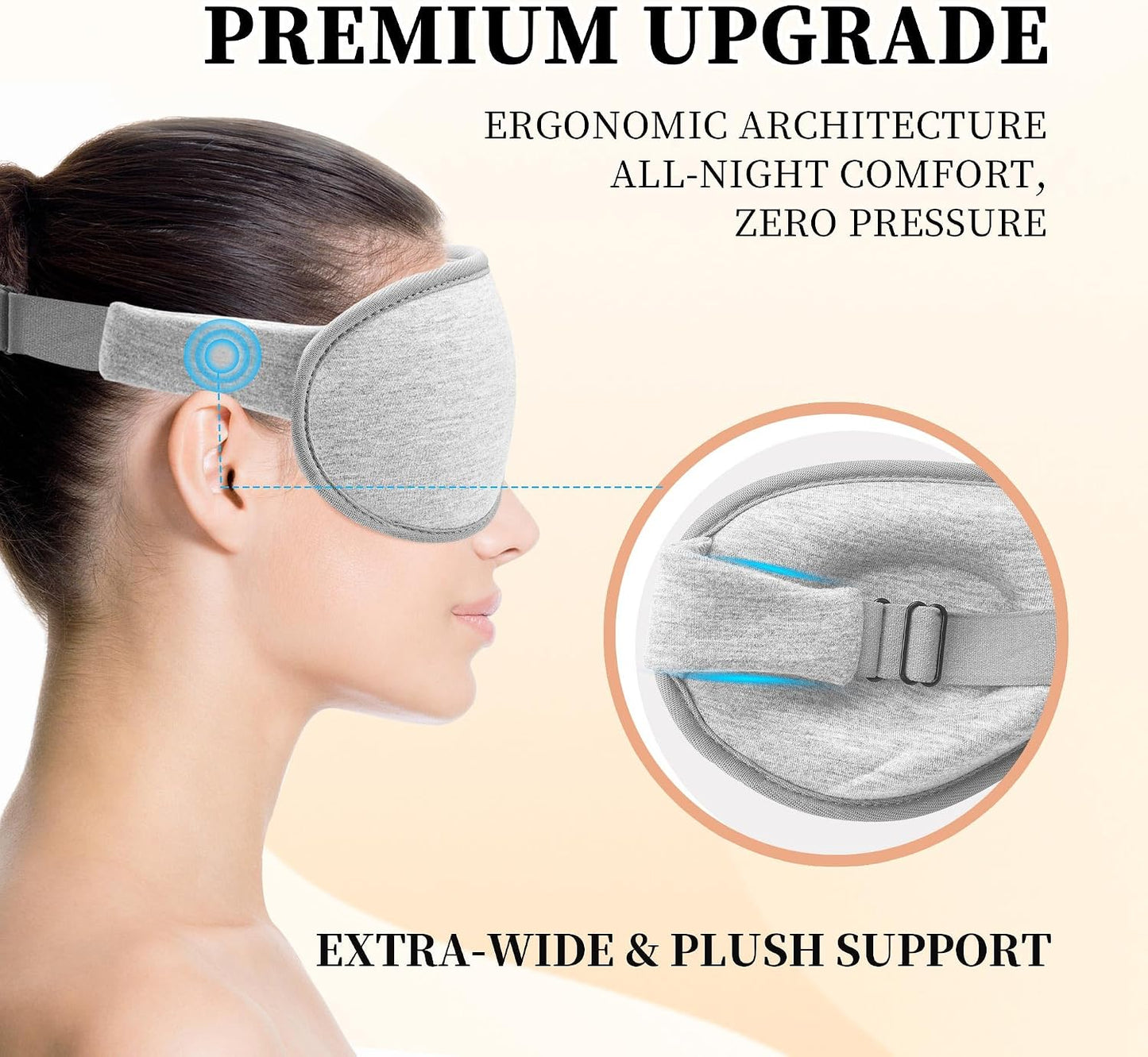 3D Sleep Mask for Men&Women, 2 Pack Contour Eye Masks for Sleep, Side Sleeping Mask for Men&Women, Blackout Eye Mask for Sleeping Eye Mask, Airplane Travel Essentials for Men, Meditation Black & Gray