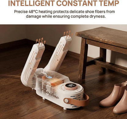 Boot Dryer for Work Boots | Shoe Dryers for Sneakers & Ski Boots | Portable Shoe Warmer with 48°C Constant Temperature & Timer, White