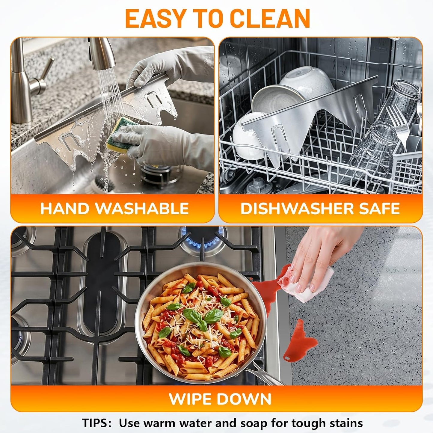 Stainless Steel Stove Gap Covers,Stove Gap Filler, Range Trim Kit, Stove Gap Guards, Heat Resistant and Easy to Clean, Easy retractable Length 13.8" to 27.5", Width 0.79",Black(2PCS)