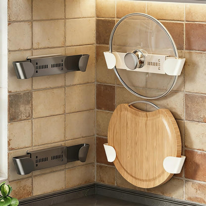Universal Pot Lid Holder Organizer for Cabinet, Gray, 2 Pack | Pan Lid Organizers, Inside Door Wall Mount, Pots Top Rack