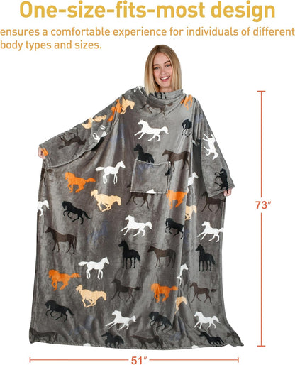 Catalonia Wearable Blanket with Sleeves for Women & Men, Fleece Wrap Throw | Cozy Sleeve Design for Hands-Free Comfort, Perfect for Reading, TV Time & Relaxing, Christmas & Birthday Gift