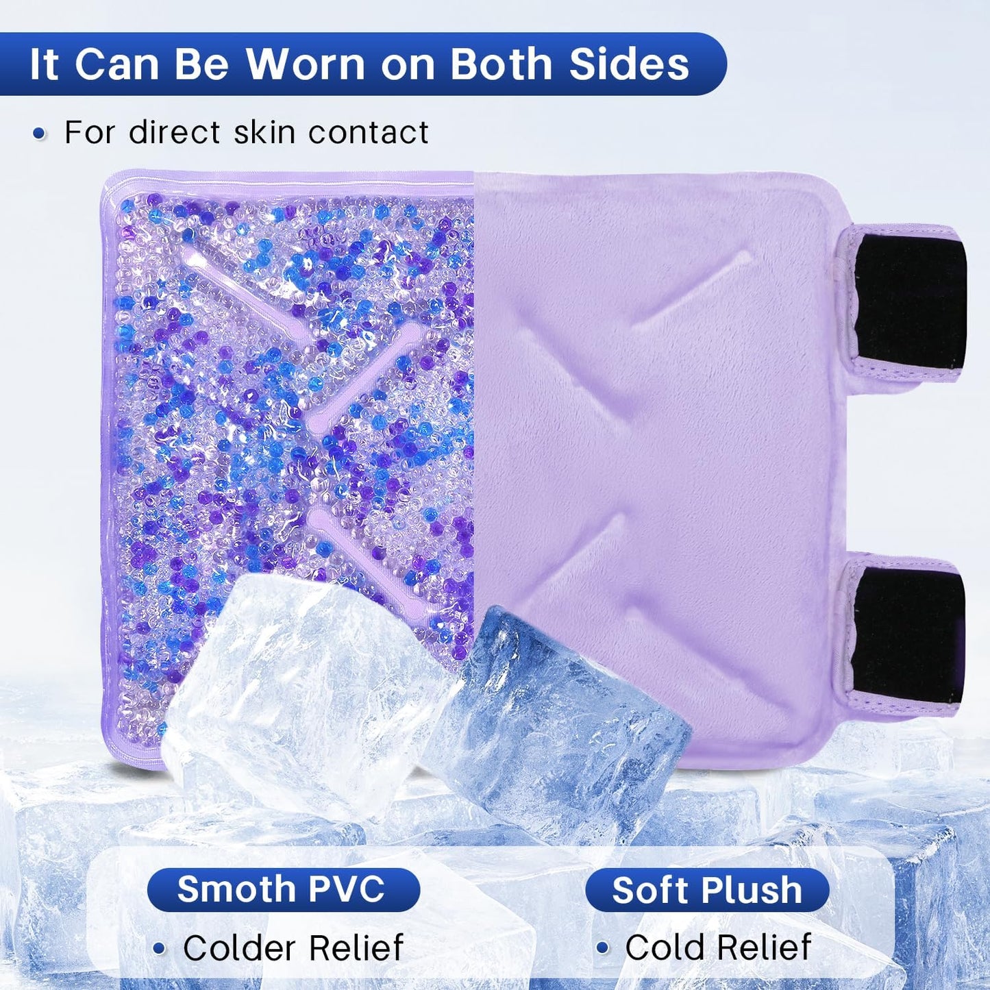 Knee Ice Pack Wrap for Pain Relief Reusable Gel Ice Wrap for Leg Injuries Swelling Knee Replacement Post-Surgery Recovery Adjustable Cold Compression Therapy Wrap for Arthritis