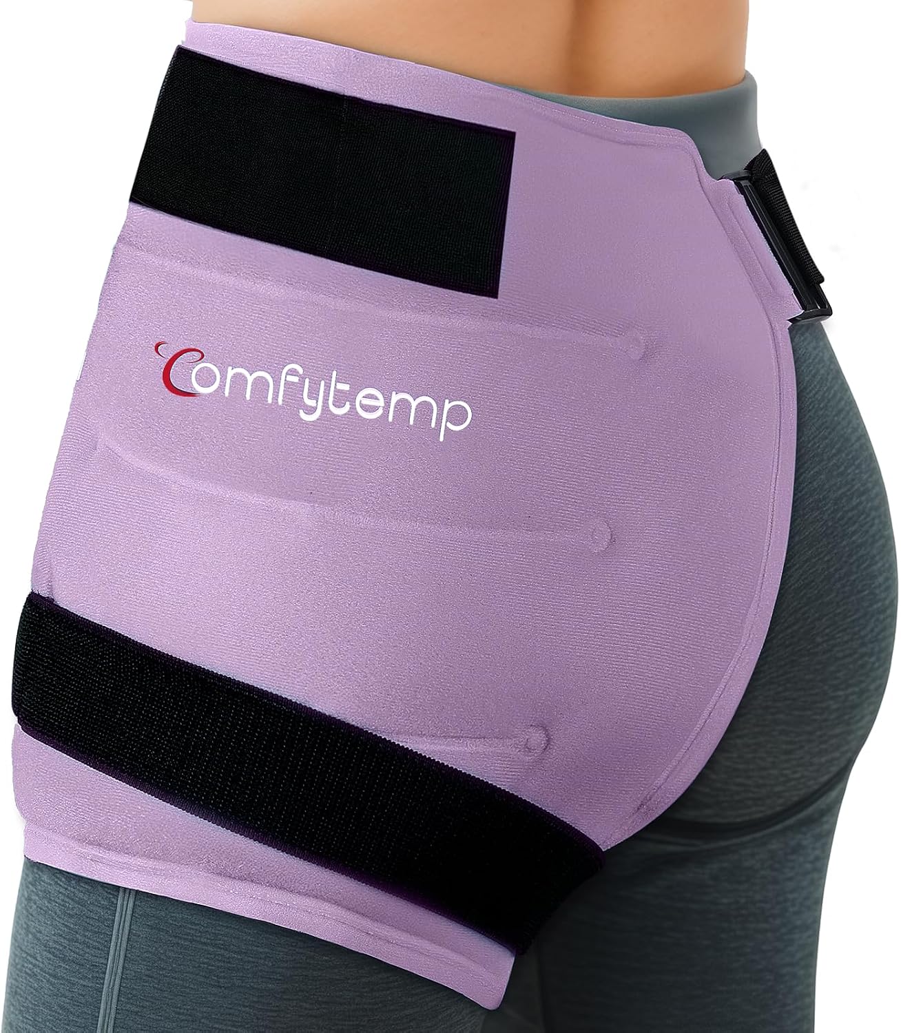 Comfytemp Hip Ice Pack Wrap for Sciatica Pain Relief, Hip Replacement Kit After Surgery, Reusable Gel Ice Pack for Injuries, Hot Cold Compress Recovery Items, Fathers Day Dad Gifts for Men, Blue (S/M)