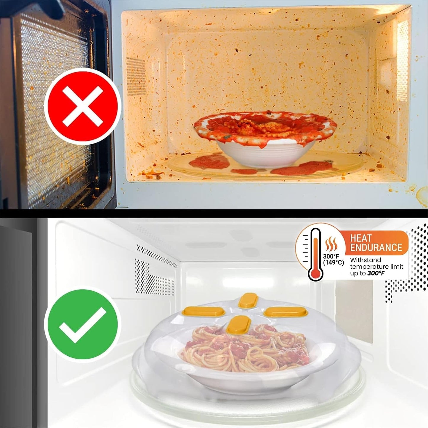 HOVER COVER Magnetic Microwave Splatter Cover for Food - 12-Inch - Gray | BPA-Free Lid, Vented Plate Guard with Steam Vents, Anti-Splash Microwave Lid, Dishwasher Safe, Space-Saving Magnetic Storage