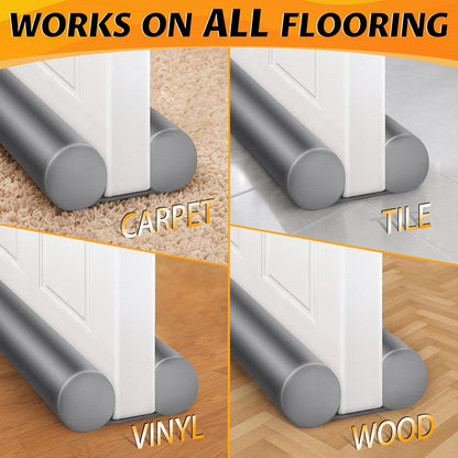 MAXTID Large Door Draft Stopper 30 Inch for Small Bedroom, Fits 1.7" Gaps | Small Size Bedroom Door, Fits 0.5 to 1.7" Gaps, White Under Door Draft Blocker, Seal Gap, Draft Guard for Bottom of Doors