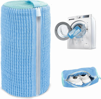 Shoe Washing Machine Bag,Laundry Shoe Bag for Washer and Dryer,Reusable Shoe Cleaning Bag for Sneakers,Tennis Shoes,With Self-locking Zipper, Microfiber Inside,Include Shoe Bag (Pro Grey - 1 Pack)