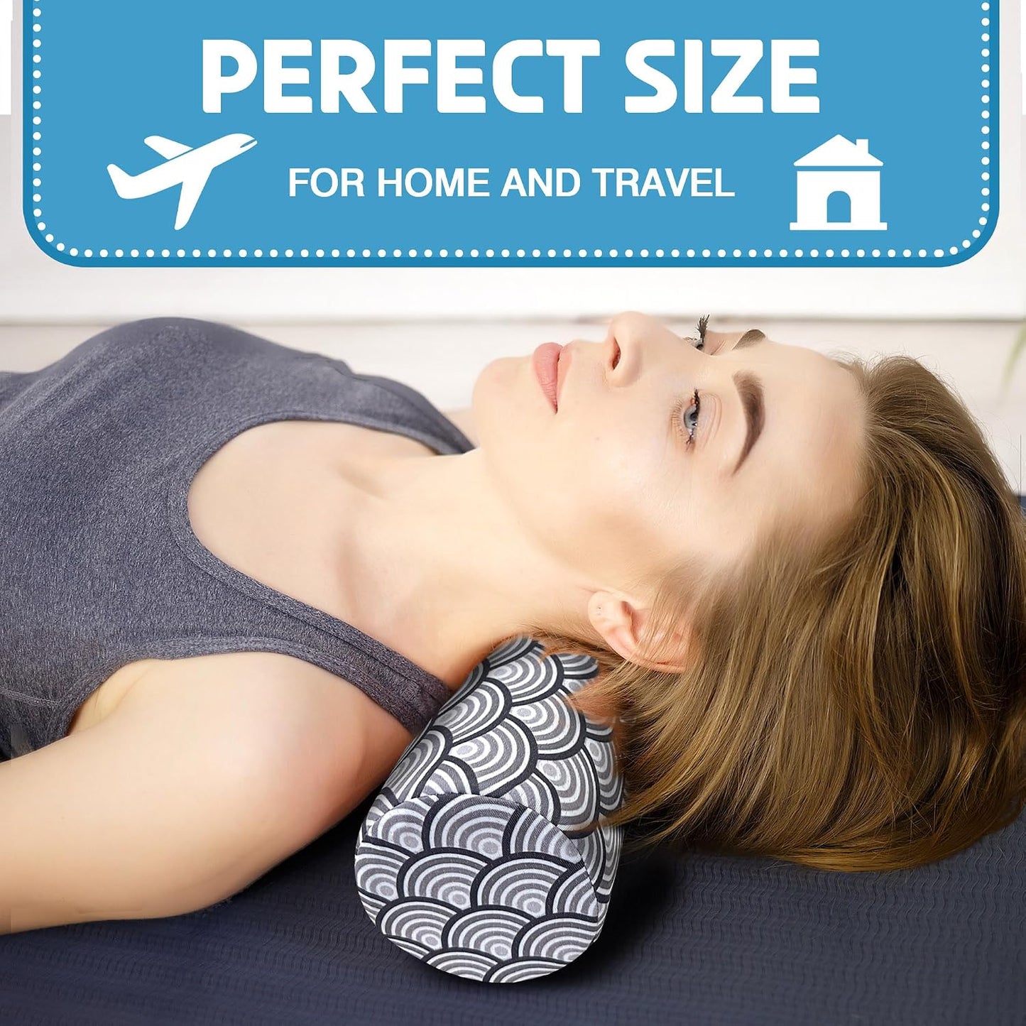 Neck Roll Pillow for Sleeping,Ergonomic Cylinder Tube Pillows for Cervical Spine and Neck Support,Versatile Roll Pillow for Bed,Office,and Travel,Memory Foam Bolster with Washable Cover