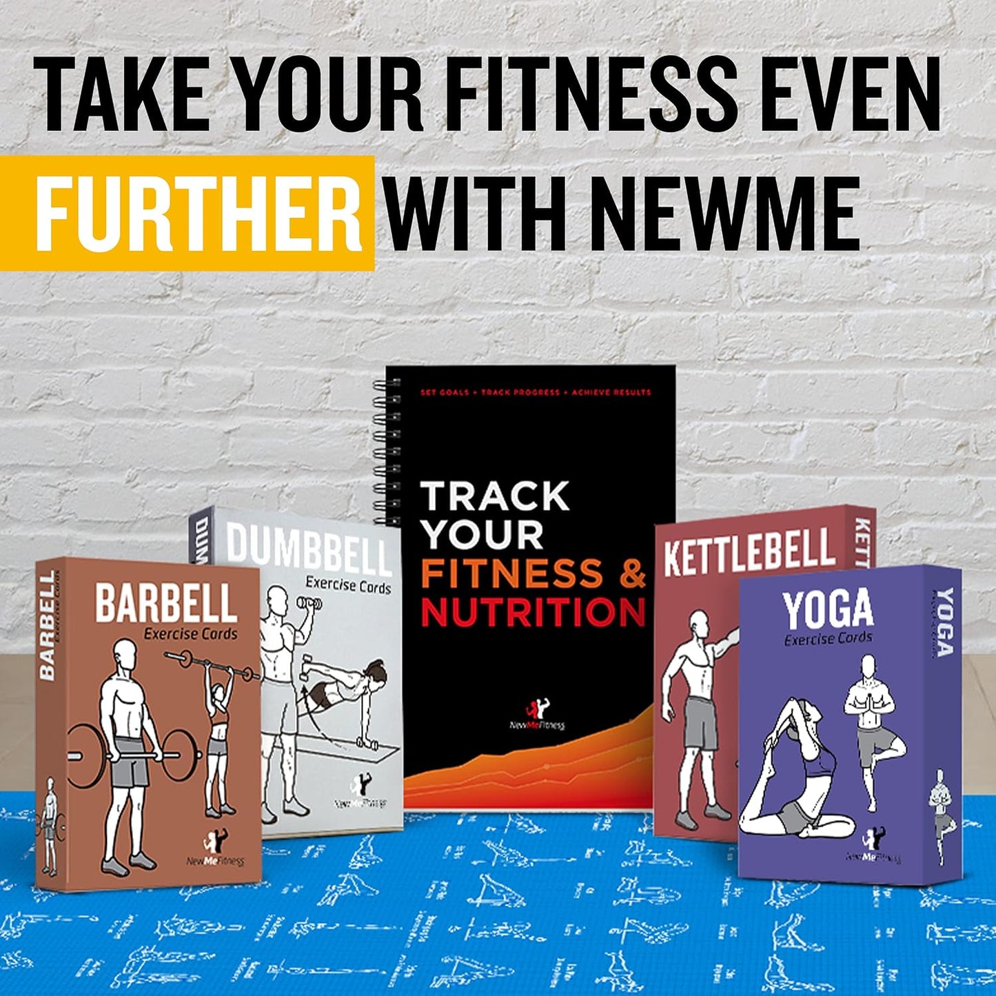 NewMe Fitness Pilates Workout Cards, Instructional Fitness Deck for Women & Men, Beginner Fitness Guide to Training Exercises at Home or Gym