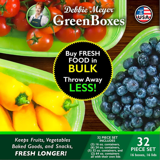 Debbie Meyer UltraLite GreenBox, Reusable Food Storage Containers with Lids
