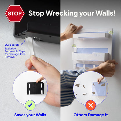 WallShelfie Bedside Wall Organizer & Dorm Decor for Dorm Room - White