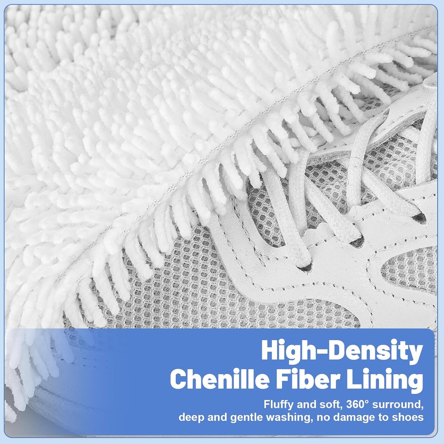 2 PCS Shoe Washing Machine Bags for Washer and Dryer, Grey + White | Reusable Laundry Shoe Bag, Hands Free, Hidden Self-locking Zipper, 360° Deep Cleaning, For Sneakers and All Shoes Types