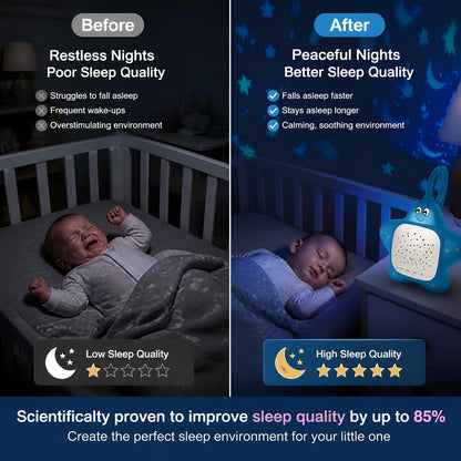 Portable White Noise Sleep Soother Baby Sound Machine with Star Projector