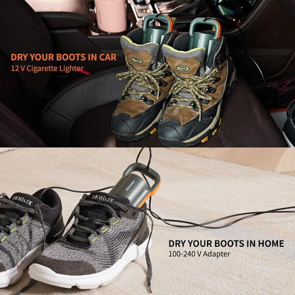 XCMAN Portable Shoe Dryers and Boot Dryer，Boot dryer for winter Boots, Work Boots, Rain Boots, Tennis Shoes, Ski Boot Liners,With integrated fan and heater-Ultra Silent | 12V DC/AC Converter| US Plug