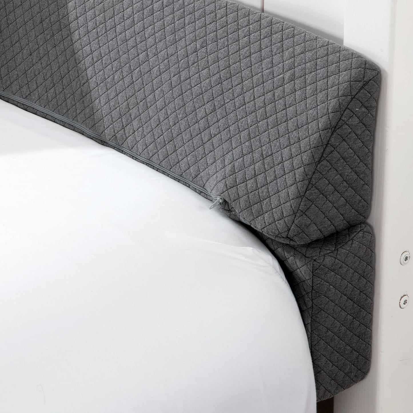 HOMBYS Wedge Pillow Headboard for Bed Gap,Foldable Bed Wedge Gap Filler Queen Size,Matterss Gap Filler,Multi Functional Bed Crack Pillow, Fill The Gap (0-7") Between Your Headboard and Mattress,White