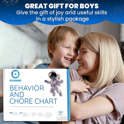 Magnetic Chore Chart for Kids - Reward Behavior Chart for Kids at Home | Dry Erase Morning Routine Schedule Board - Responsibility Star Chart for Toddlers 3-5 - 48 Magnets and 49 Stars