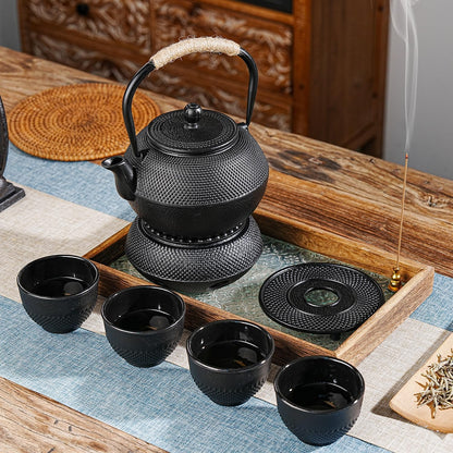 Sungmor Black Cast Iron Teapot Warmer - Base with Candle Holder | Heat Retaining Stand for Tetsubin or Glass & Ceramic Teapots