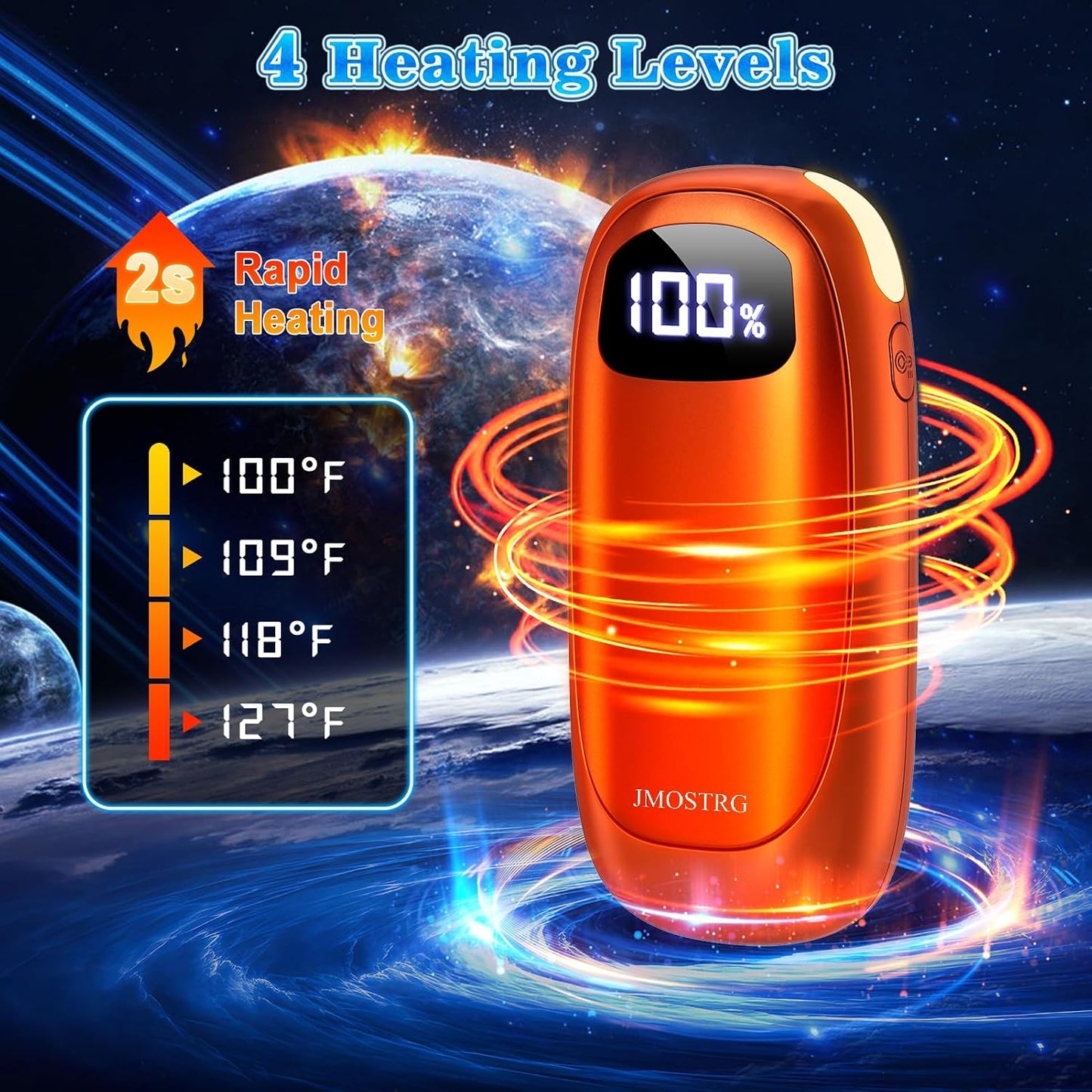 Hand Warmers Rechargeable, Electric Dual-Sided Heating with LED Display & Flashlight, Max 127℉, 13Hrs Long Lasting Pocket Heater for Raynauds, Golf, Hunting, Camping, Birthday Gifts for Men Women