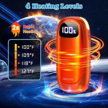 Hand Warmers Rechargeable, Electric Dual-Sided Heating with LED Display & Flashlight, Max 127℉, 13Hrs Long Lasting Pocket Heater for Raynauds, Golf, Hunting, Camping, Birthday Gifts for Men Women