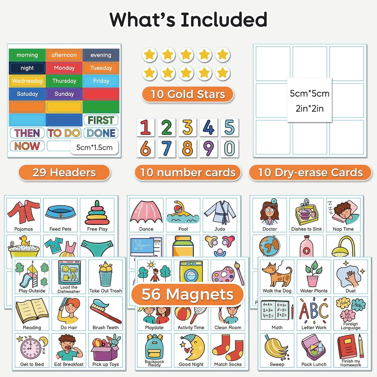 Magnetic Visual Schedule for Kids | Daily Routine & Chore Chart with 100+ Picture Magnets for Toddlers, Autism & ADHD, for Home Use, Morning and Bedtime Routines