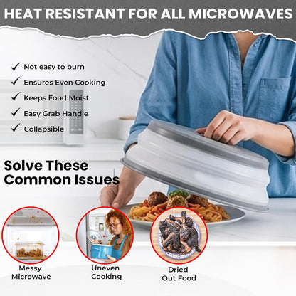 Collapsible Microwave Splatter Cover for Food, 10.5 Inch, Pack of 2