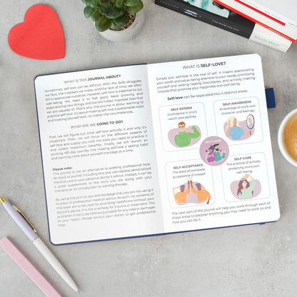 Clever Fox Self-Love Journal for Women, Gratitude, Positivity, Aquamarine | 6-month daily mental health journal with stickers, self-care, anxiety therapy, life & wellness planner for teens & adults