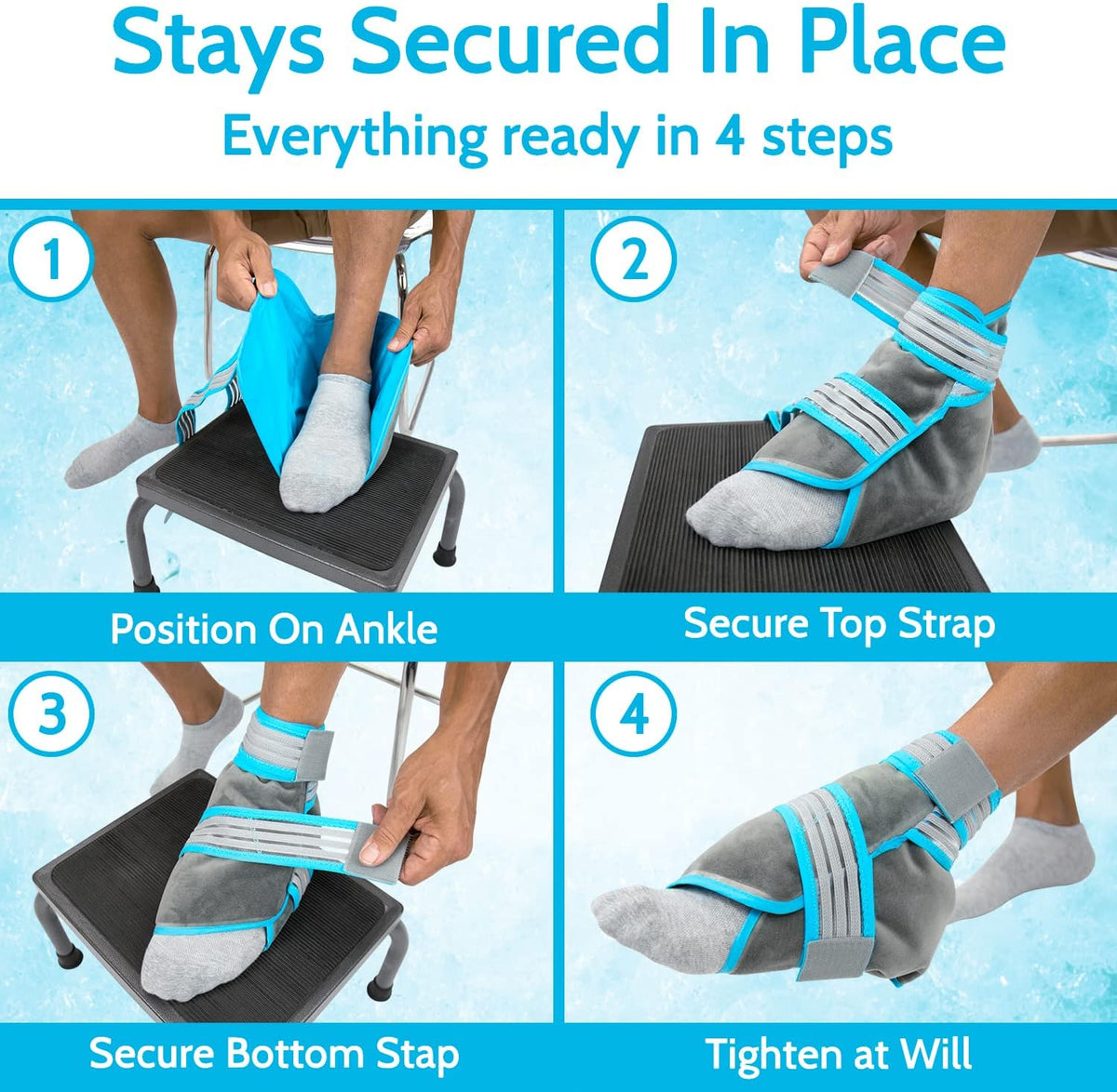 Arctic Flex Ankle Foot Ice Pack Wrap - Reusable Gel for Hot Cold Therapy